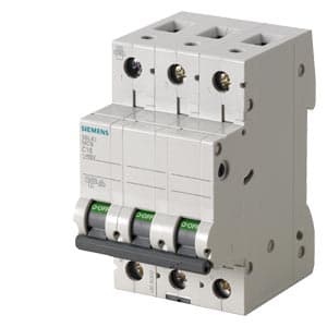 Imagen referencial de la serie: Interruptor termomagnético SIEMENS 5SL4363-7RC · 3P 63A 230VAC 20kA curva C