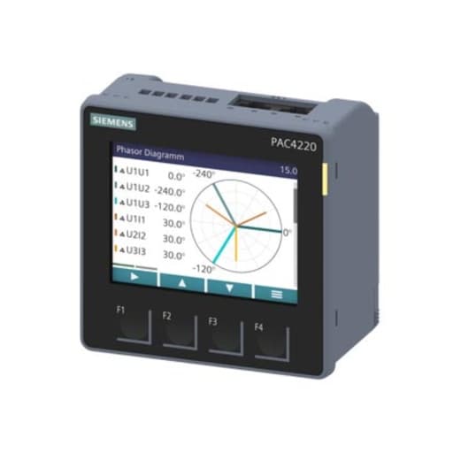 Medidor de energía SIEMENS SENTRON PAC4220 7KM4220-0BA01-1EA0 · pantalla TFT a color, PMD-III según IEC 61557-12, energía activa