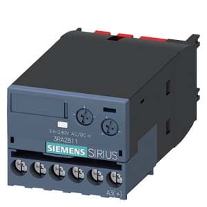 Relé temporizador on delay SIEMENS 3RA2811-1CW10 · 24-240V AC/DC 0.05-100S. conexión frontal