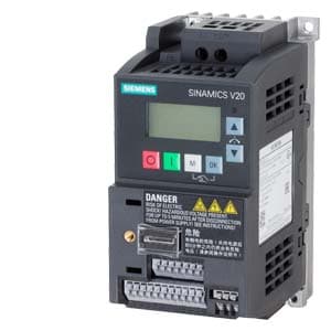 Variador de frecuencia SIEMENS 6SL3210-5BB13-7UV1 · SINAMICS V20 in monofásica 200-240V AC 0.37kW 0 E/S: 4 di, 2 do, 2