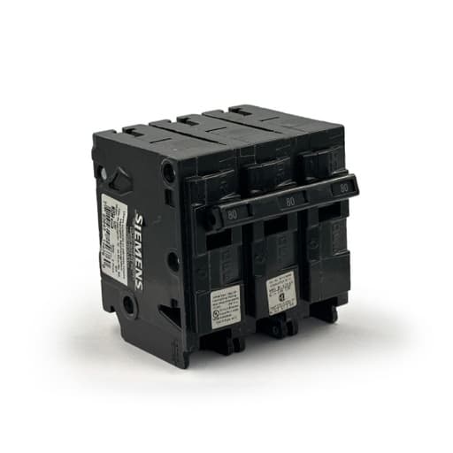 Interruptor termomagnético engrampe SIEMENS Q380 · 3x80A 10kA 240V