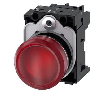 Piloto de señalización metal SIEMENS 3SU1153-6AA20-1AA0 · rojo Ø 22mm 110VAC módulo de LED con LED int