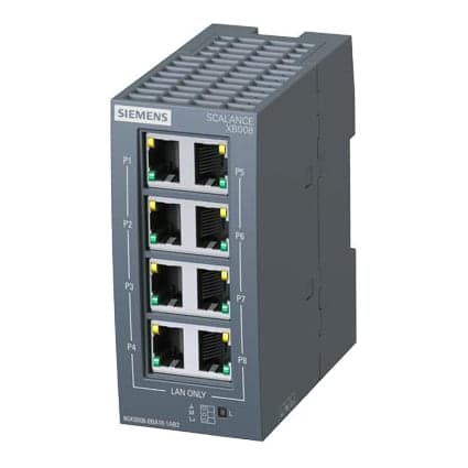 Scalance SIEMENS 6GK5008-0BA10-1AB2 · Xb008 switch ETHERNET industrial 10/100 Mbits/S; diagnostico LED