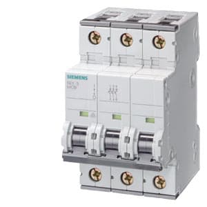 Imagen referencial de la serie: Interruptor termomagnético SIEMENS 5SY4301-7 · 3P 1A 400VAC 35kA curva C