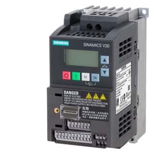Variador de frecuencia SIEMENS 6SL3210-5BB17-5UV1 · SINAMICS V20 in monofásica 200-240V AC 0.75kW 0 E/S: 4 di, 2 do, 2