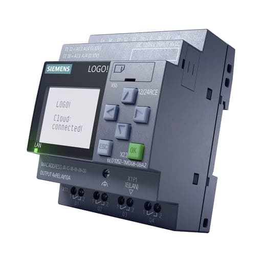 Módulo PLC Logo! SIEMENS 6ED1052-1MD08-0BA2 · 12/24Rce V8.4 - 8Di (4 Ai) / 4Do relé / 12-24VDC