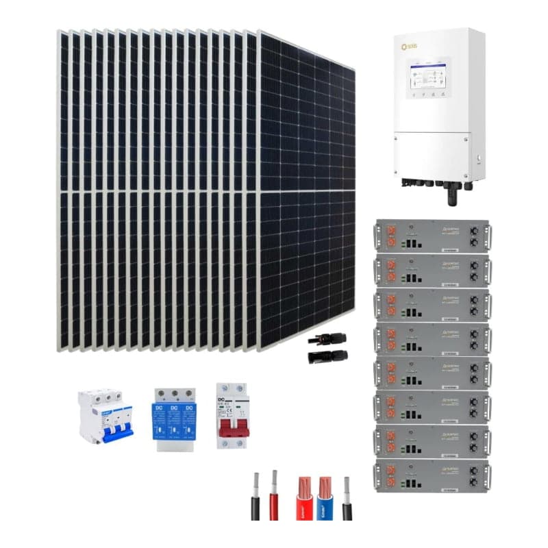 Kit solar híbrido con baterías de litio SOLIS · 15kW 48V 90kWh/día (SOLIS-KIT-HIBRIDO-15KW-48V-90KWH/DIA)