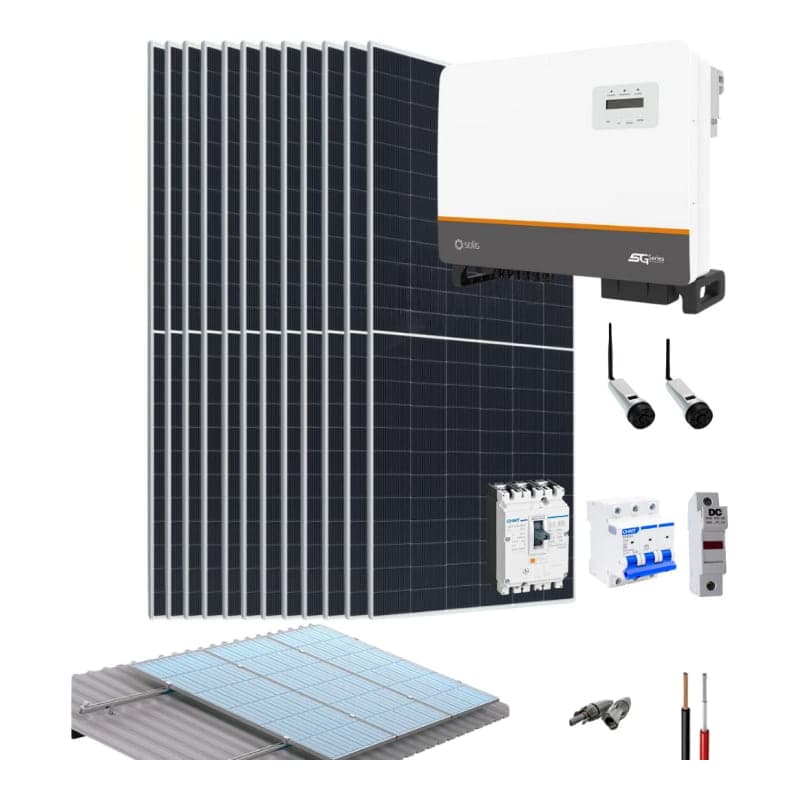 Kit sistema fotovoltaico trifásico SOLIS · 220V conectado a red 36kW 132.84kWh/día (SOLIS-KIT-RED-220V-36KW-132.84KWH/DIA)