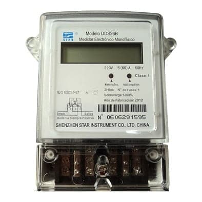 Medidor de luz monofásico electrónico STAR DDS26B-2H · 2Hilos 5-60A 220V.60Hz