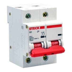Interruptor termomagnético STECK SDD2C100 · 2P 100A 10kA 230VAC curva C