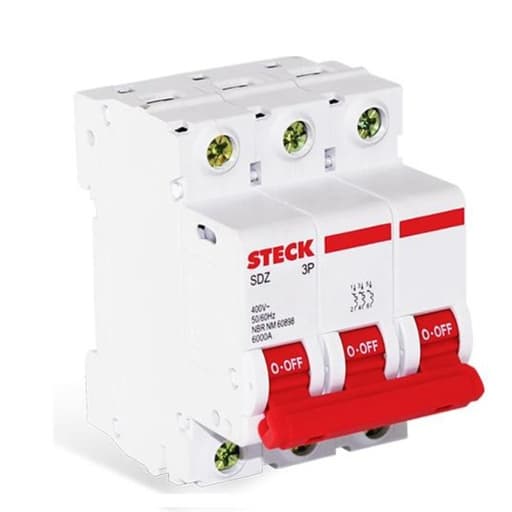 Interruptor termomagnético STECK SDZD63C20 · 3P 20A 10kA 230VAC curva C