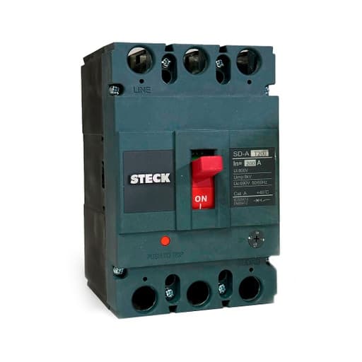 Interruptor de caja moldeada STECK SDAT200 · 3P regulable 160-200A 50kA 220VAC