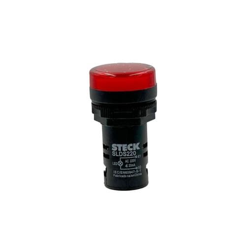 Piloto de señalización PVC STECK SLDS2201 · rojo 22mm voltaje 220VAC