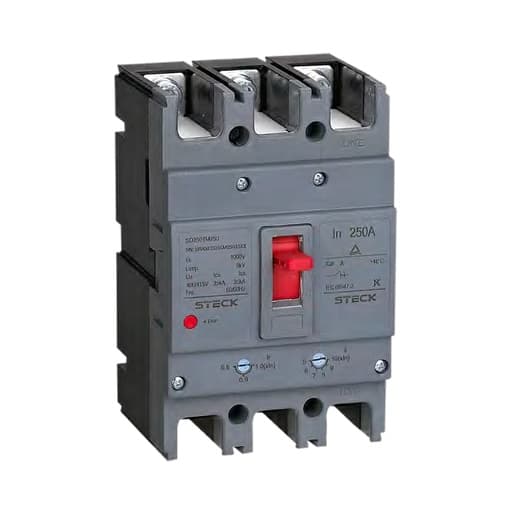 Imagen referencial de la serie: Interruptor de caja moldeada STECK SD160TM50 · 3P regulable 40-50A 35kA 415VAC frame 160