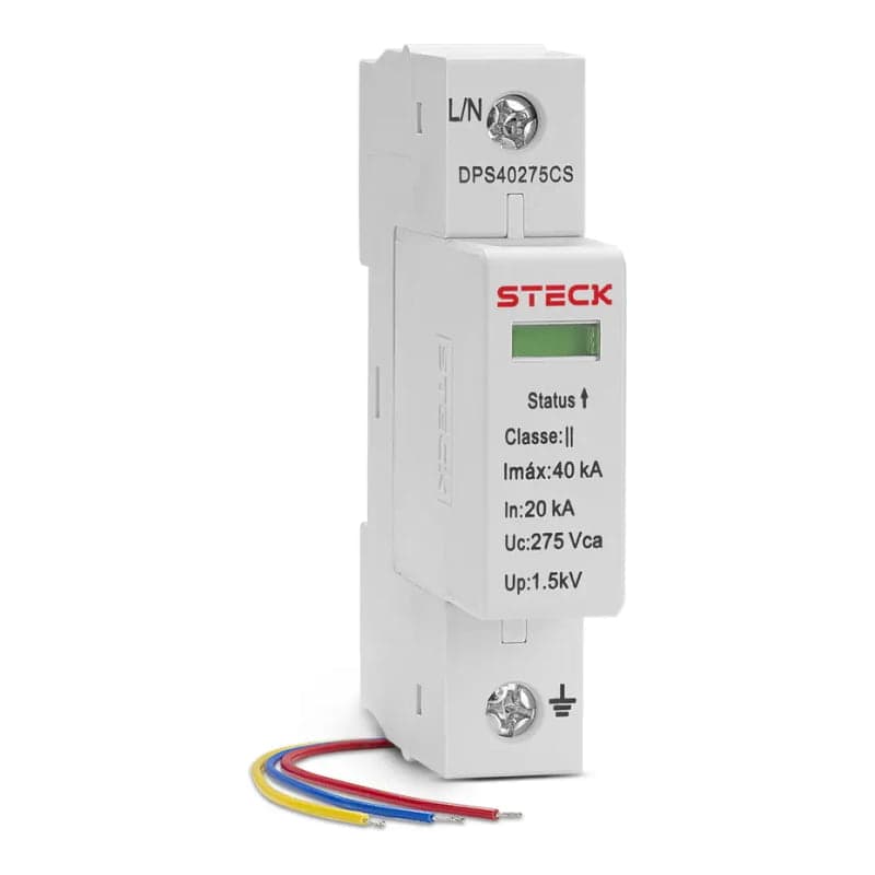 Supresor de sobretensión STECK DPS40275CS · corriente máx. de descarga 40kA 275V 1P classe