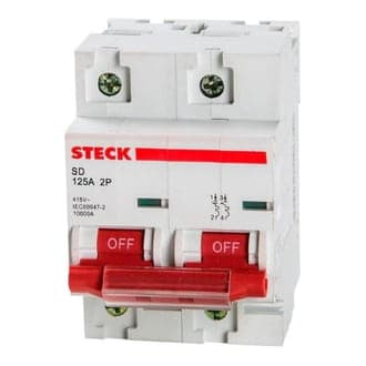 Interruptor termomagnético STECK SDD2C125 · 2P 125A 10kA 230VAC curva C