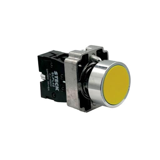 Pulsador rasante metal STECK SLMRN310 · amarillo 22mm 1NA