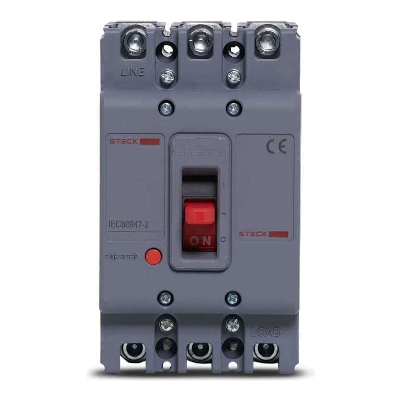 Imagen referencial de la serie: Interruptor de caja moldeada STECK SDJH32 · 3P fijo 32A 60kA 220VAC frame 63