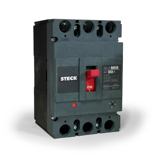 Interruptor de caja moldeada STECK SDAT125 · 3P regulable 100-125A 50kA 220VAC frame 250 690V