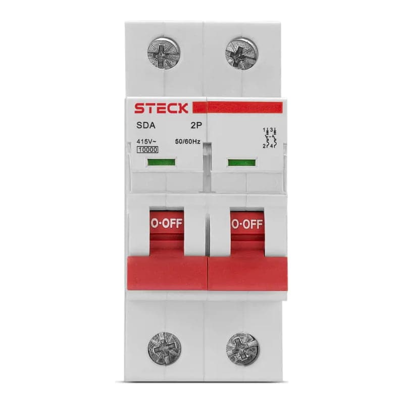 Interruptor termomagnético STECK SDA62C50 · 2P 50A 20kA 230VAC curva C