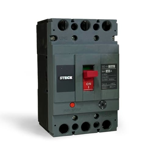 Interruptor de caja moldeada STECK SDAT40 · 3P regulable 32-40A 43kA 220VAC frame 100 690V