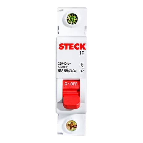 Imagen referencial de la serie: Interruptor termomagnético STECK SDZD61C04 · 1P 4A 10kA 230VAC curva C