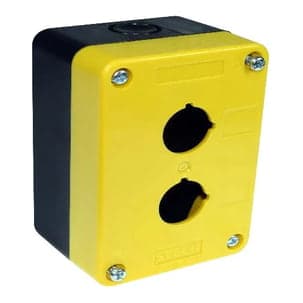 Caja STECK SQ2K · 2 huecos 22mm para max botton color amarilla