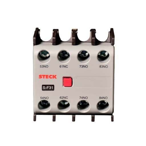 Contacto auxiliar frontal STECK SF31 · 3NA+1NC para contactor Sk1/Sd2