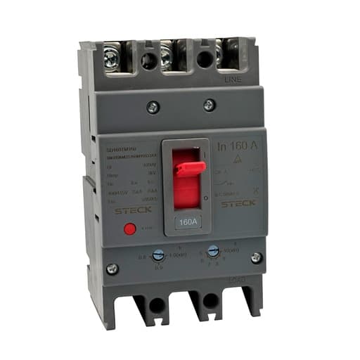 Interruptor de caja moldeada STECK SD160TM160 · 3P regulable 128-160A 35kA 415VAC F.160 doble regulación