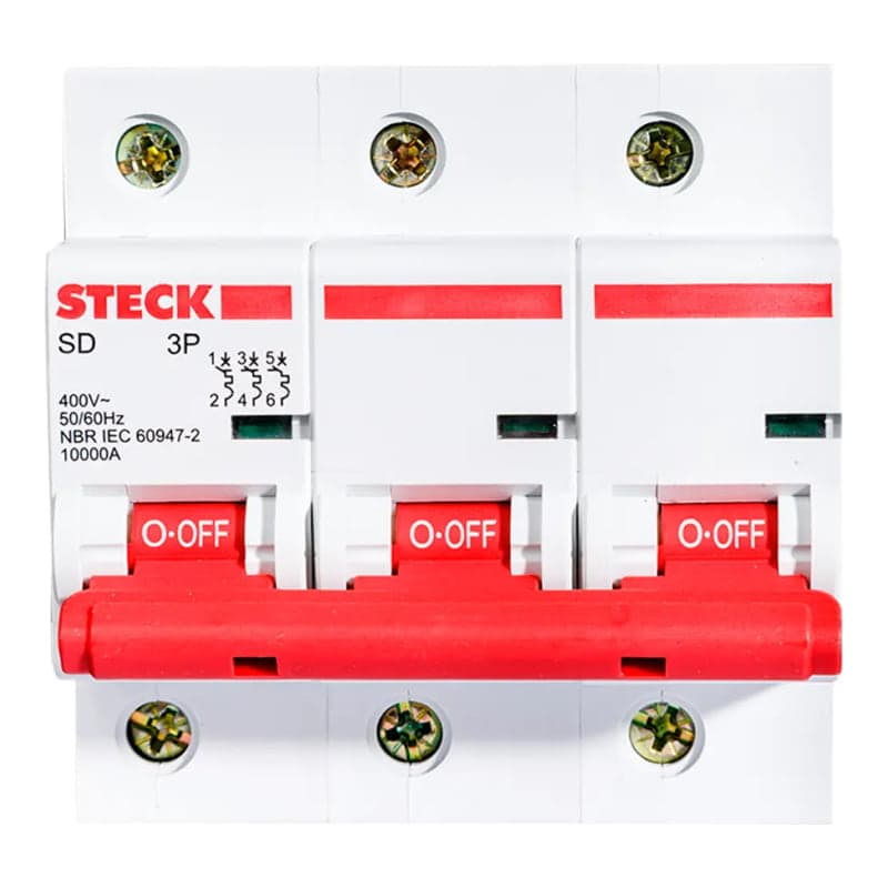 Interruptor termomagnético STECK SDD3C100 · 3P 100A 10kA 230VAC curva C