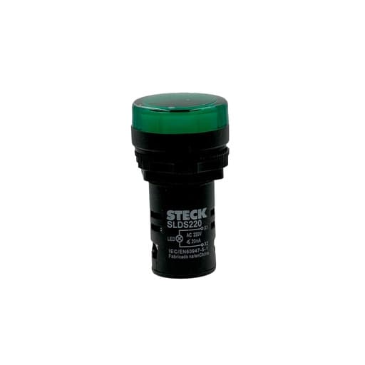 Piloto de señalización PVC STECK SLDS2202 · verde 22mm voltaje 220VAC