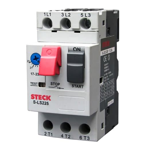 Guardamotor STECK SLS2251D · 3P regulable 4-6.3A 100kA 400/415V