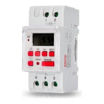 Interruptor horario digital salidas STECK SHKG816B230 · 16-On 16-Off 230VAC tapa acrilica
