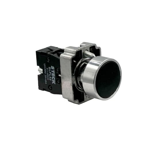 Pulsador rasante metal STECK SLMRN810 · negro 22mm 1NA