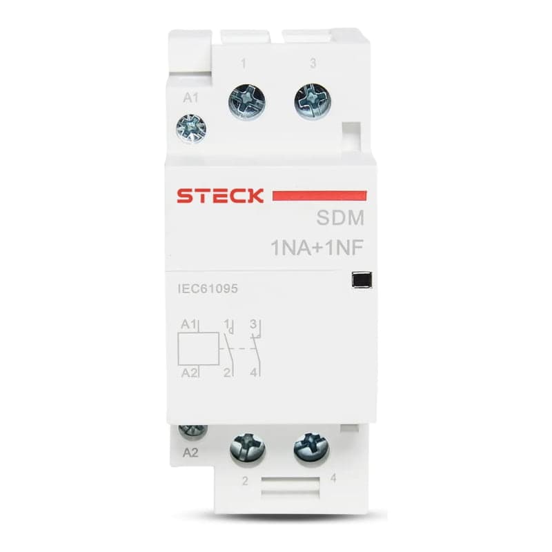 Imagen referencial de la serie: Contactor modular STECK SDM4002M · 2P 40A 2NC bobina 220VAC