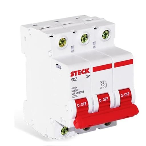 Interruptor termomagnético STECK SDZD63C50 · 3P 50A 10kA 230VAC curva C