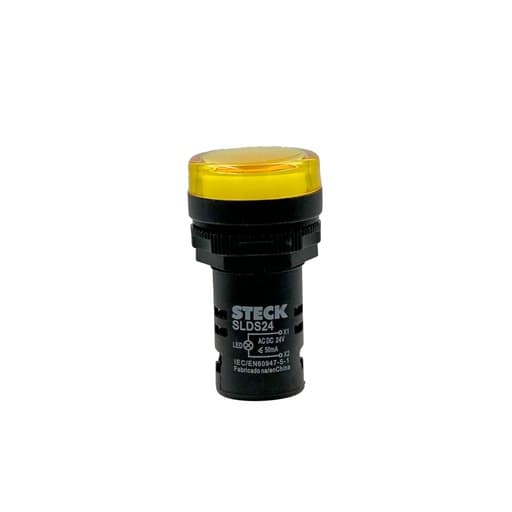 Piloto de señalización PVC STECK SLDS243 · amarilla 22mm voltaje 24VDC/Ac