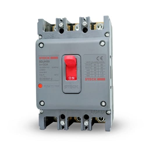 Interruptor de caja moldeada STECK SDJH50 · 3P fijo 50A 60kA 220VAC frame 63