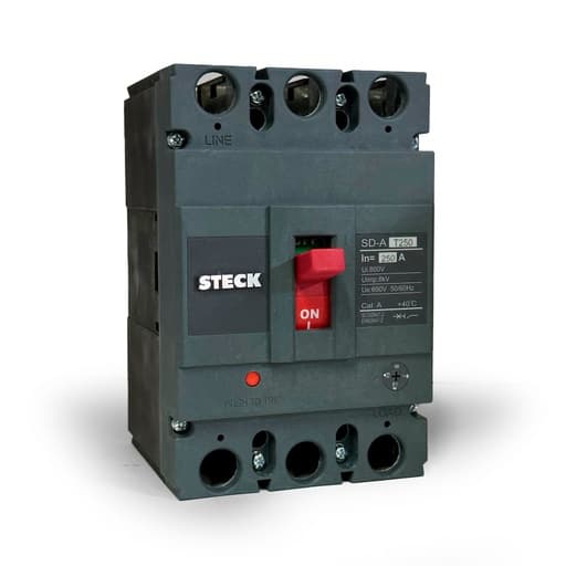 Interruptor de caja moldeada STECK SDAT250 · 3P regulable 200-250A 50kA 220VAC frame 250 690V