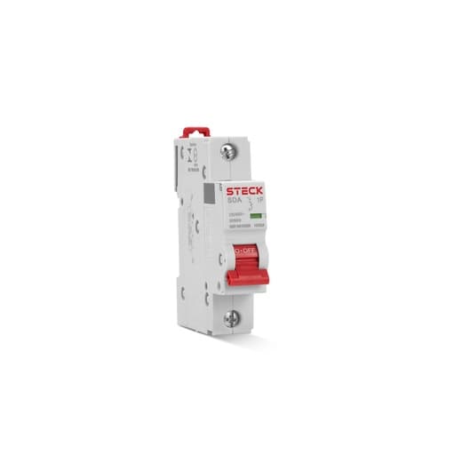 Imagen referencial de la serie: Interruptor termomagnético STECK SDA61C10 · 1P 10A 20kA 230VAC curva C