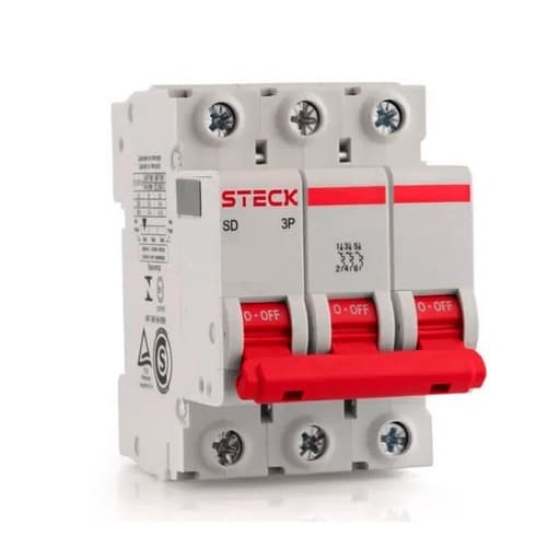Imagen referencial de la serie: Interruptor termomagnético STECK SDZD63C06 · 3P 6A 10kA 230VAC curva C