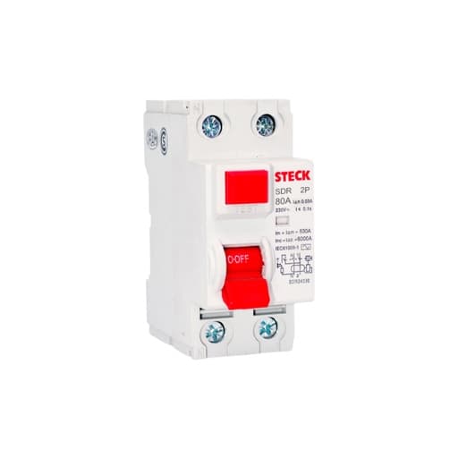 Interruptor diferencial STECK SDR280003 · 2P 80A 230VAC 30mA tipo AC