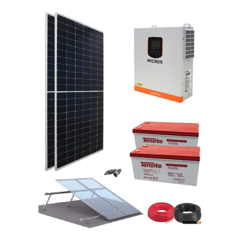 Kit solar sistema fotovoltaico SUNTAIC Micros · 3500W 24V 5130Wh/día (SUNTAIC-KIT-AISLADO-MICROS-3500W-24V-5130WH/DIA)