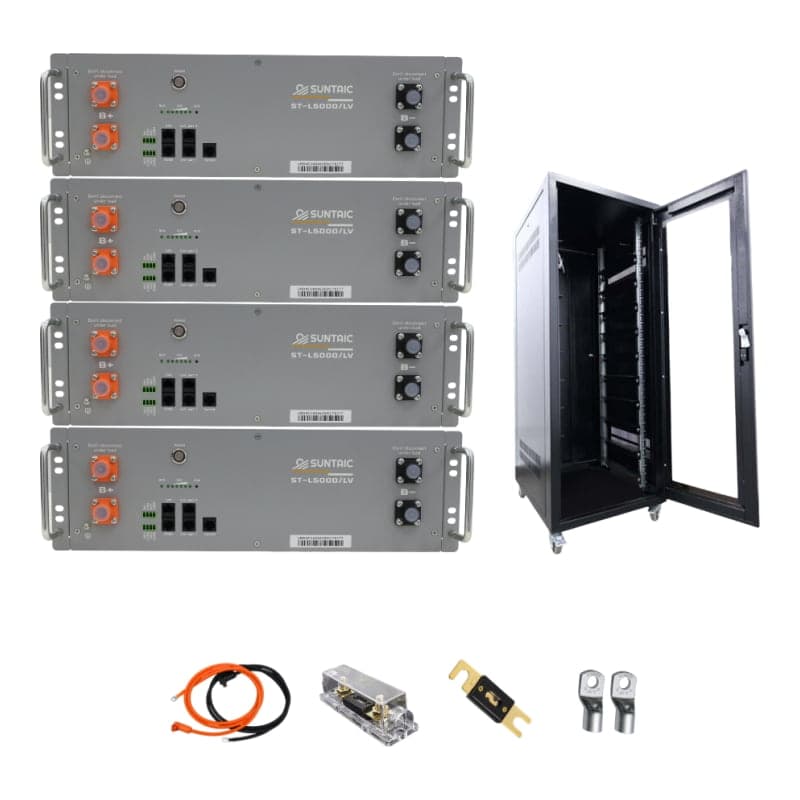 Kit conexión banco de baterías litio SUNTAIC · 20000Wh 48V con gabinete (SUNTAIC-KIT-BANCO-20000WH-48V-GAB)