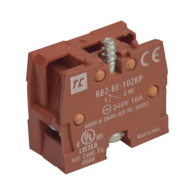 Bloque de contacto TC RB2-BE102-BP · 1NC para pulsador para caja metálica plástica