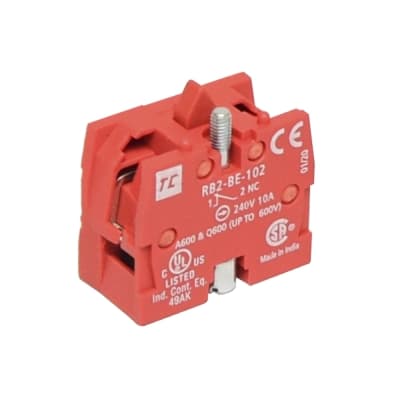 Bloque de contacto TC RB2-BE102 · 1NC para pulsador o selector