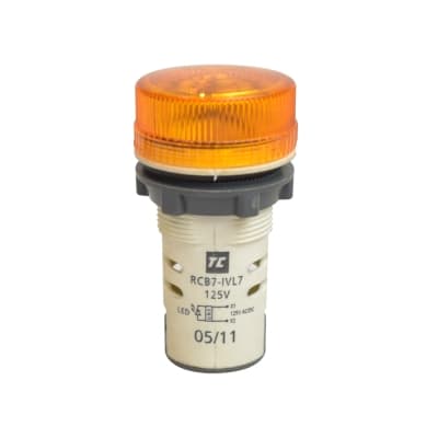 Piloto ámbar con LED TC RCB7-IVL-75125V · 125VAC plástico