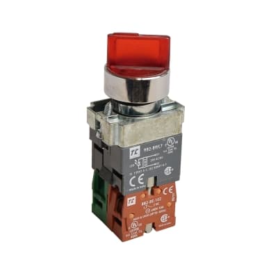 Selector luminoso TC RCB2-BK124 · rojo 24VAC/DC 2 posiciones fijas 1NA+1NC