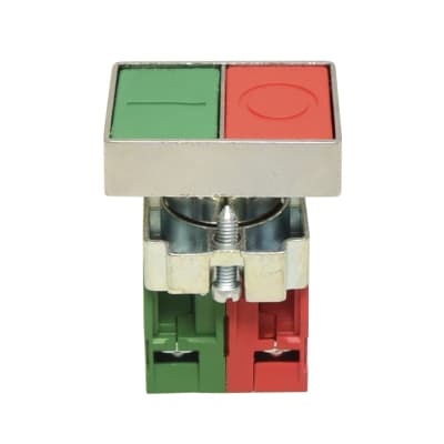 Pulsador NO luminoso doble TC RCB2-BA875 · verde/rojo 22mm NA+NC