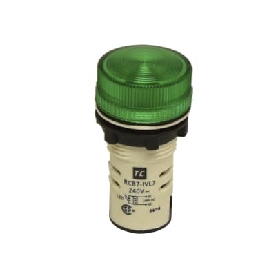 Piloto TC RCB7-IVL-73240VAC · verde 240VAC plástico